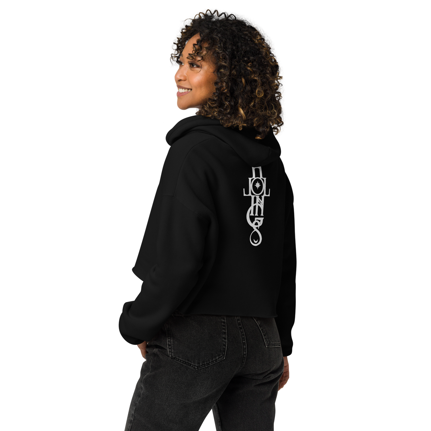 Hollings Embroidered Sea Siren Crop Hoodie
