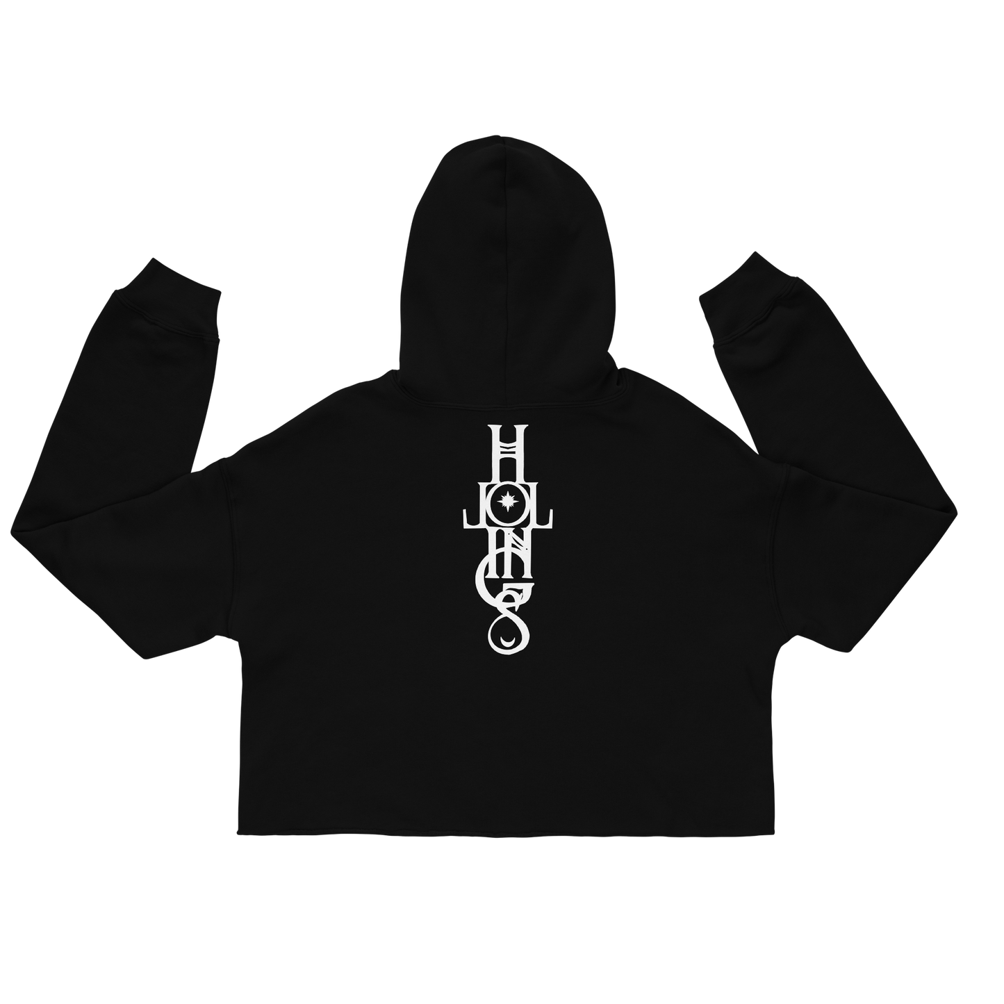 Hollings Embroidered Sea Siren  Crop Hoodie