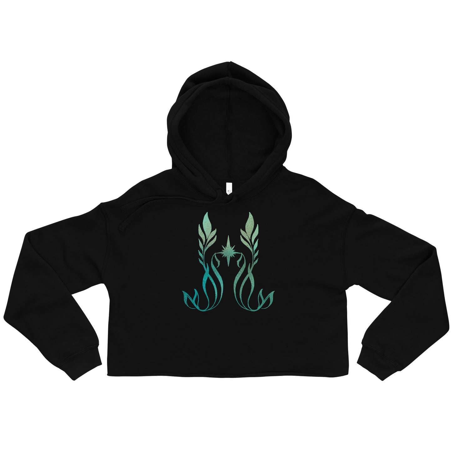 Sea Siren Crop Hoodie in Black