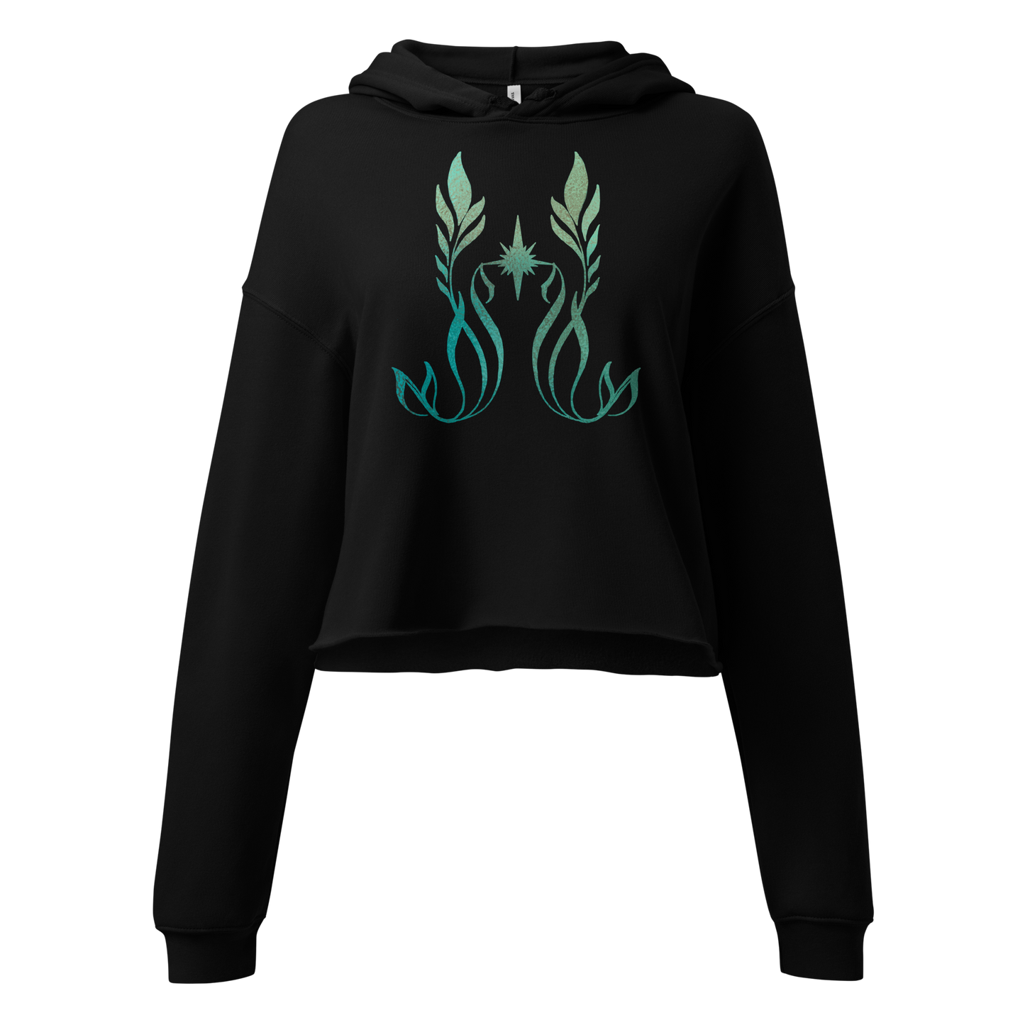 Sea Siren Crop Hoodie in Black